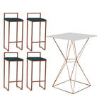 Mesa Bistrô Lucca E 04 Banquetas Alta Lina Bar Balcão Ferro B