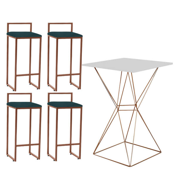 Mesa Bistrô Lucca E 04 Banquetas Alta Lina Bar Balcão Ferro B