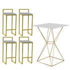 Mesa Bistrô Lucca E 04 Banquetas Alta Lina Bar Balcão Ferro D