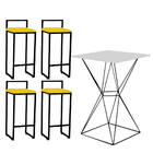 Mesa Bistrô Lucca E 04 Banquetas Alta Lina Bar Balcão Ferro P