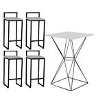 Mesa Bistrô Lucca E 04 Banquetas Alta Lina Bar Balcão Ferro P