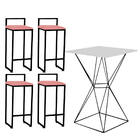 Mesa Bistrô Lucca E 04 Banquetas Alta Lina Bar Balcão Ferro P