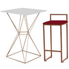 Mesa Bistrô Lucca E Banqueta Alta Lina Bar Balcão Ferro Bronz