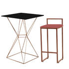 Mesa Bistrô Lucca E Banqueta Alta Lina Bar Balcão Ferro Bronz