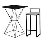 Mesa Bistrô Lucca E Banqueta Alta Lina Bar Balcão Ferro Preto