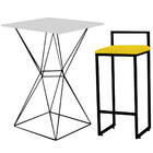 Mesa Bistrô Lucca E Banqueta Alta Lina Bar Balcão Ferro Preto