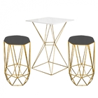 Mesa Bistrô Lucca Industrial E 02 Banquetas Alta Liz Base Fer