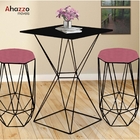 Mesa Bistrô Lucca Industrial E 02 Banquetas Alta Liz Base Fer