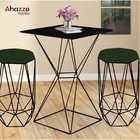 Mesa Bistrô Lucca Industrial E 02 Banquetas Alta Liz Base Fer