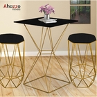 Mesa Bistrô Lucca Industrial E 02 Banquetas Alta Liz Base Fer