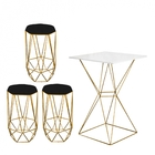 Mesa Bistrô Lucca Industrial E 03 Banquetas Alta Liz Base Fer