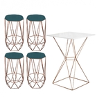 Mesa Bistrô Lucca Industrial E 04 Banquetas Alta Liz Base Fer