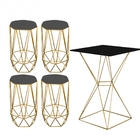 Mesa Bistrô Lucca Industrial E 04 Banquetas Alta Liz Base Fer