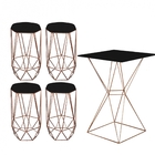 Mesa Bistrô Lucca Industrial E 04 Banquetas Alta Liz Base Fer