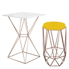 Mesa Bistrô Lucca Industrial E Banqueta Alta Liz Base Ferro B