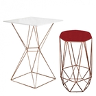 Mesa Bistrô Lucca Industrial E Banqueta Alta Liz Base Ferro B