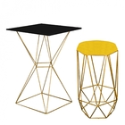 Mesa Bistrô Lucca Industrial E Banqueta Alta Liz Base Ferro D