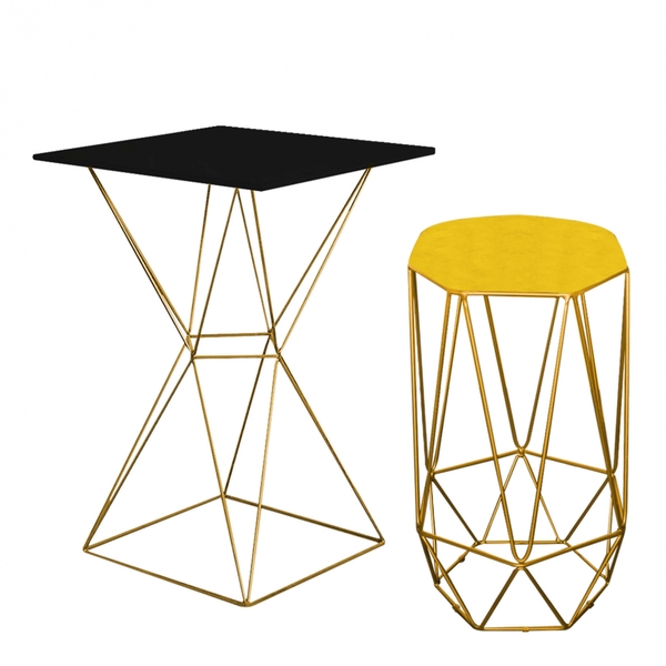 Mesa Bistrô Lucca Industrial E Banqueta Alta Liz Base Ferro D