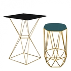 Mesa Bistrô Lucca Industrial E Banqueta Alta Liz Base Ferro D