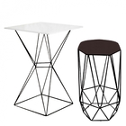 Mesa Bistrô Lucca Industrial E Banqueta Alta Liz Base Ferro P