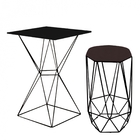 Mesa Bistrô Lucca Industrial E Banqueta Alta Liz Base Ferro P