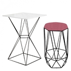 Mesa Bistrô Lucca Industrial E Banqueta Alta Liz Base Ferro P