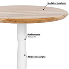 Mesa Bistrô Milena Com Tampo Madeira Eucalipto - Branco/natu