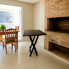 Mesa Bistrô Para Area Gourmet Dobrável De Madeira Maciça  Pre