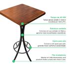Mesa Bistrô Quadrada Com 5 Banquetas De Madeira Maciça Bar Pu