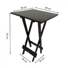 Mesa Bistrô Quadrada De Madeira Dobrável  Preto