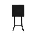 Mesa Bistrô Quadrada Dobrável Com Tampo Aço Erica Preta