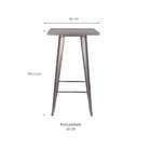 Mesa Bistrô Quadrada Iron Cinza