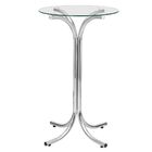 Mesa Bistrô Redonda Cromada E Tampo De Vidro - Criativa