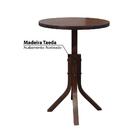 Mesa Bistrô Redonda Em Madeira Taeda - Castanho Envelhecido