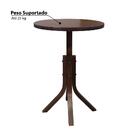 Mesa Bistrô Redonda Em Madeira Taeda - Castanho Envelhecido