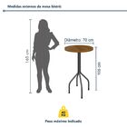 Mesa Bistrô Redonda Tampo 70cm Madeira Maciça Preto/marrom