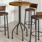 Mesa Bistrô Redonda Tampo 70cm Madeira Maciça Preto/marrom