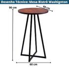 Mesa Bistrô Redonda Washignton Industrial Daf Móveis 60 Cm Ma