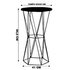 Mesa Bistrô Rizzo Tampo Preto Base Bronze G41 - Gran Belo