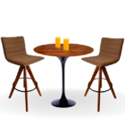 Mesa Bistrô Saarinen 60 Cm Tampo Pau Ferro Base Preta - Preto