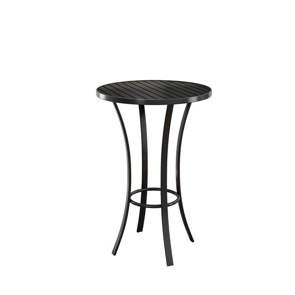 Mesa Bistro Tampo 70x70cm Ripado Aluminio Ubatuba  Preto