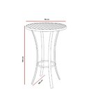 Mesa Bistro Tampo 70x70cm Ripado Aluminio Ubatuba  Preto