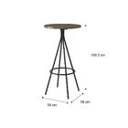 Mesa Bistrô Tampo Madeirado Ou Preto E Tubos Pretos Carraro