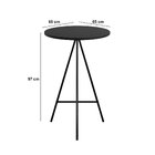 Mesa Bistrô Tampo Redondo 65cm Milão Preto