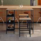 Mesa Bistrô Wooden Carvalho E Preta