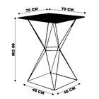 Mesa Bistrô Yanca Tampo Preto Base Gold G41 - Gran Belo