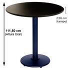 Mesa Bistrô Zeta Ferro Preto 111,50 Cm Alt Base Disco Tampo M