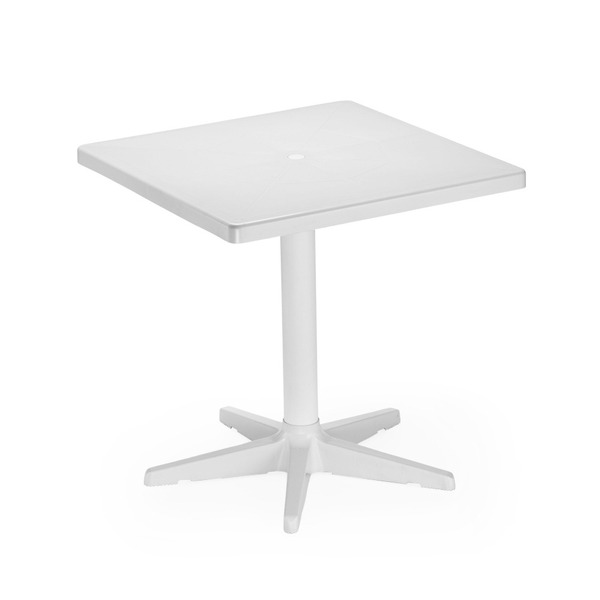 Mesa Bistro Zeta Quadrada Pé Central Branca Eldorado