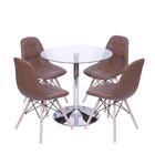 Mesa Boxbit Apollo Base Cromada Tampo De Vidro