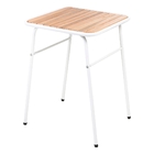 Mesa Branca Pequena P/ Cozinha De Apartamento Tampo Madeira